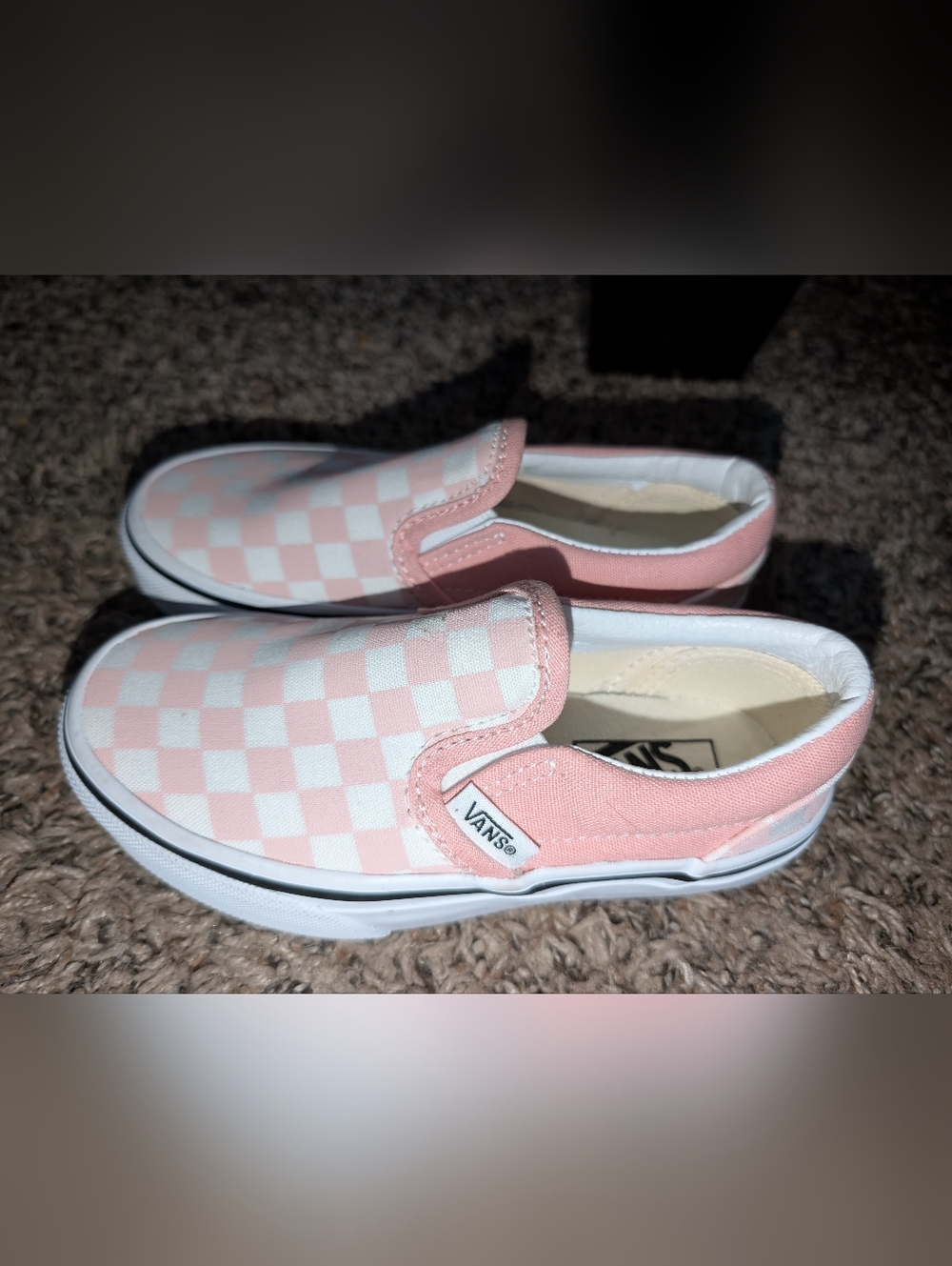 Vans Kids Slip-On Checkerboard Shoes - Pink/White